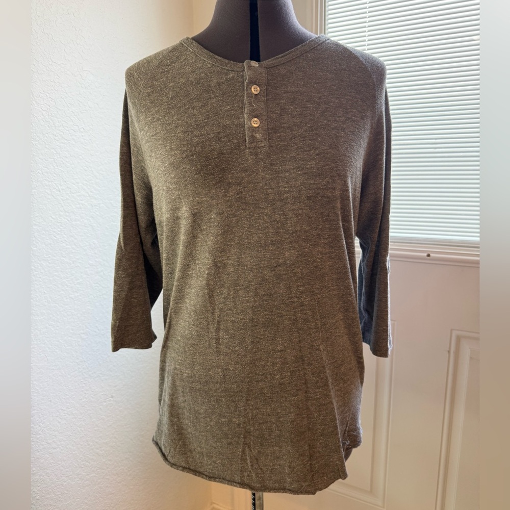 Alternative Charcoal 3/4 Sleeve Henley Tee